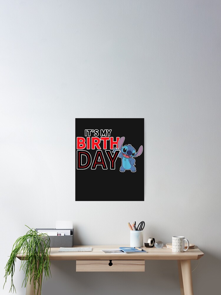 Poster Joyeux Anniversaire Lilo Et Stitch Par Danylyaros Redbubble