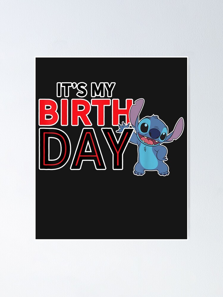 Poster Joyeux Anniversaire Lilo Et Stitch Par Danylyaros Redbubble