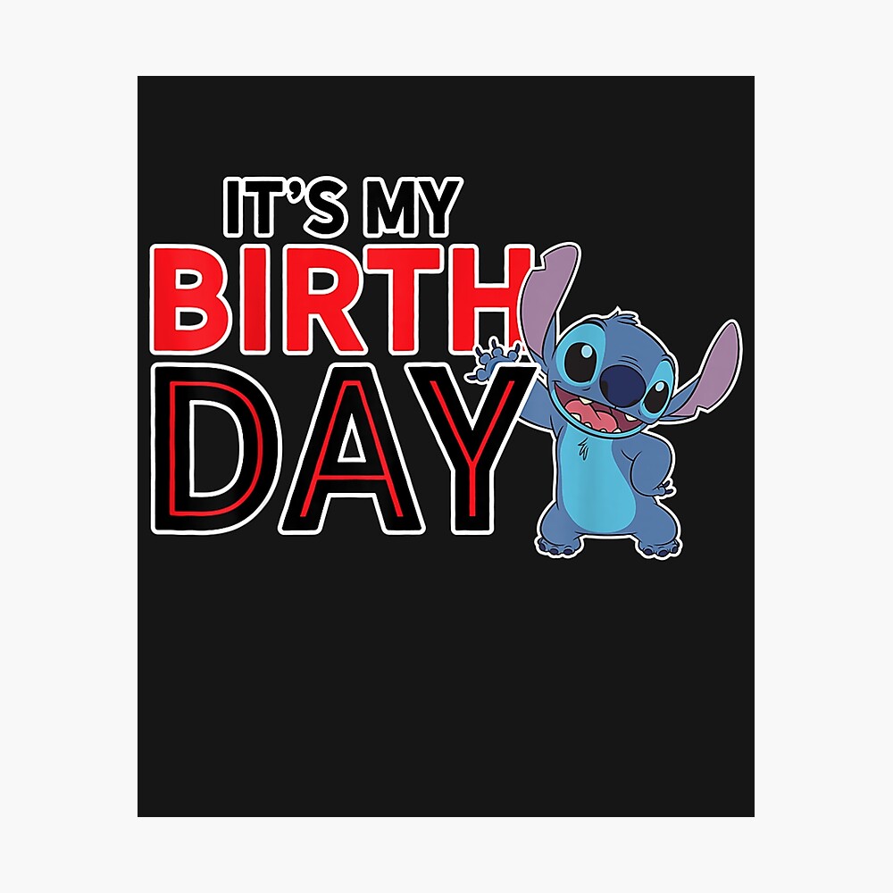 Poster Joyeux Anniversaire Lilo Et Stitch Par Danylyaros Redbubble