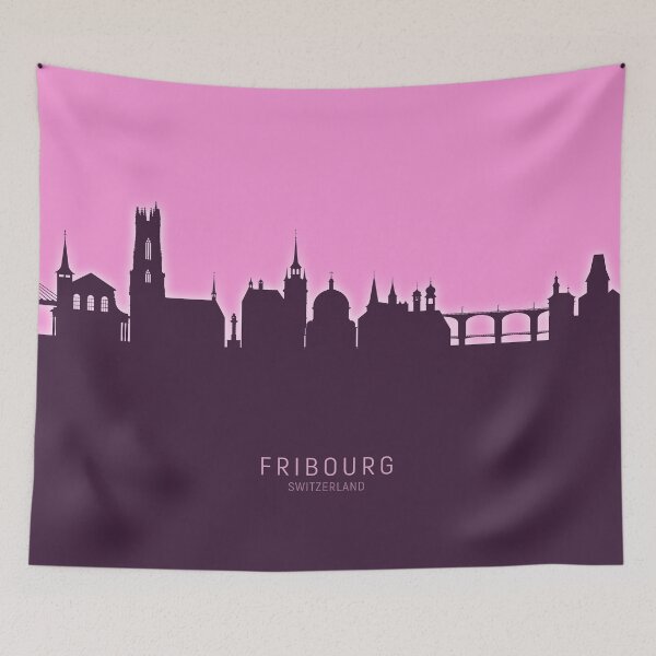 Item preview, Fribourg Switzerland Skyline designed and sold by ArtPrints.