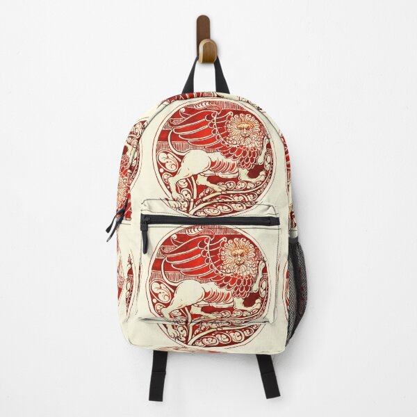 Item preview, WINGED LION  IN RED WHITE HUES Art Nouveau Animal Drawings designed and sold by BulganLumini.