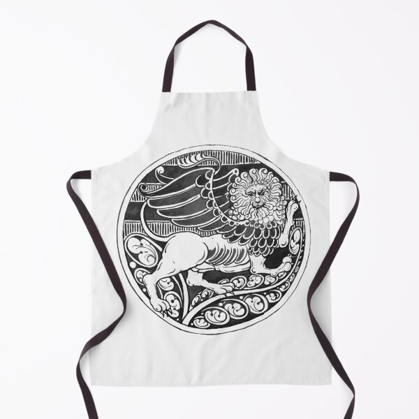 Item preview, WINGED LION IN BLACK WHITE HUES Art Nouveau Animal Drawings designed and sold by BulganLumini.