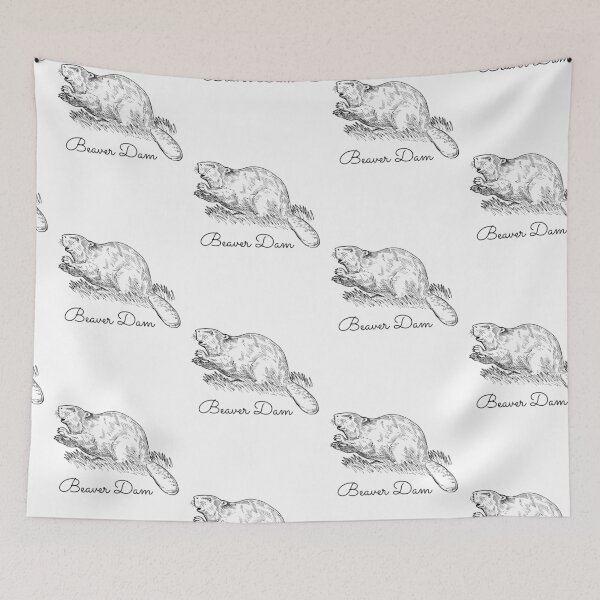 Item preview, Sketched Beaver DAM, Funny Beaver, Beaver Pun  designed and sold by WildWoyages.