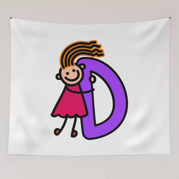 Item preview, Letra D para niñas alfabeto personaje de dibujos animados coloridos para niños designed and sold by funwithletters.