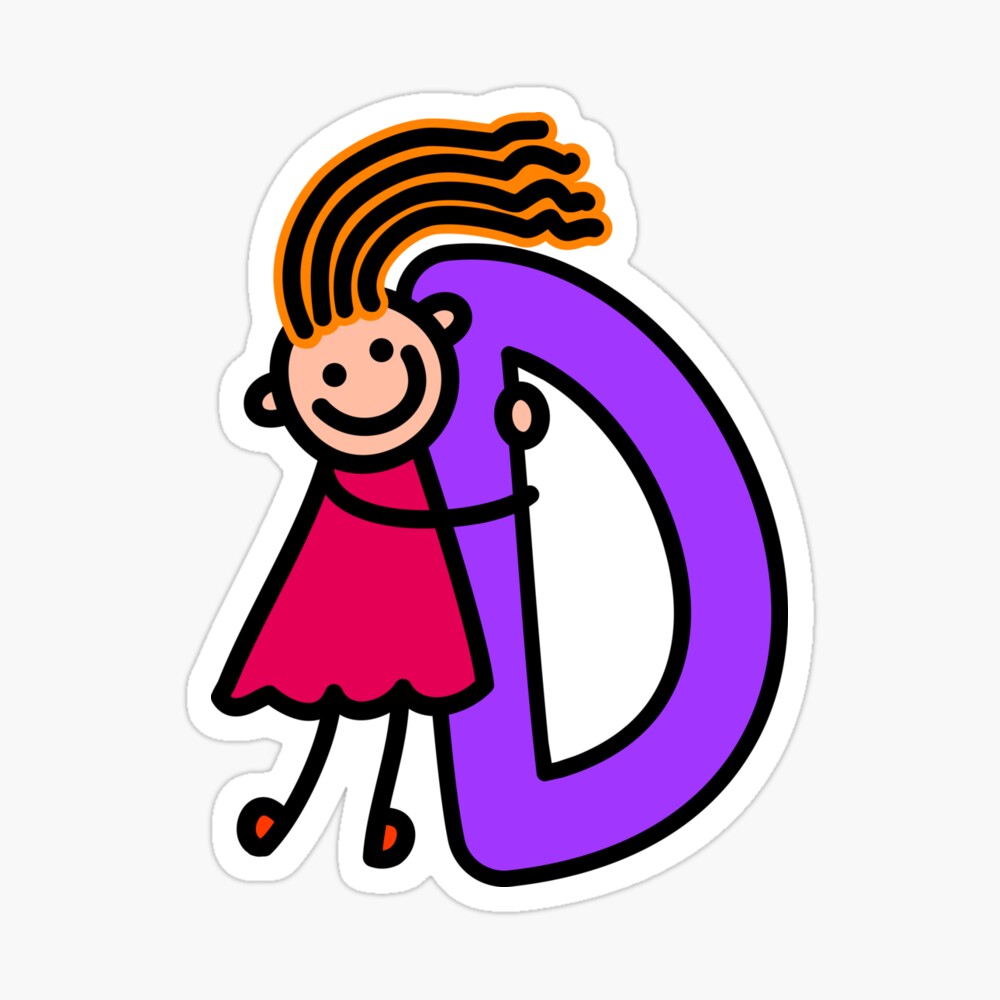 Letter D for girls alphabet Kids Colorful Cartoon Character Letter D for girls alphabet Kids Colorful Cartoon Character