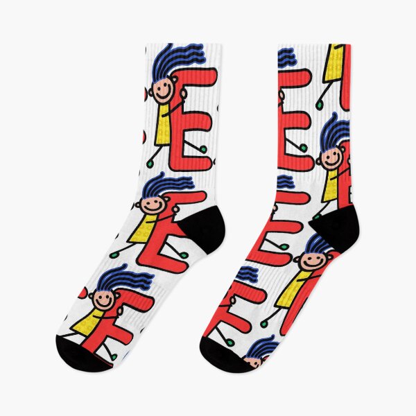 Item preview, Letter E for girls alphabet Kids Colorful Cartoon Character designed and sold by funwithletters.