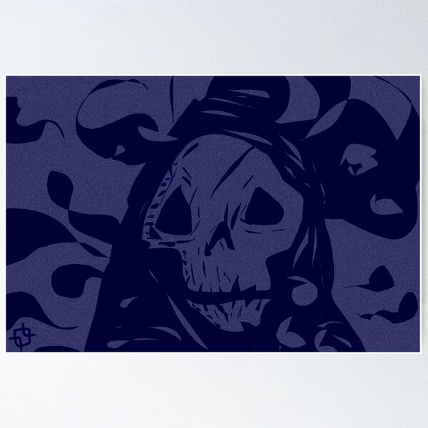 Item preview, Grim Reaper - Blue and Black Skull designed and sold by madtoyman.
