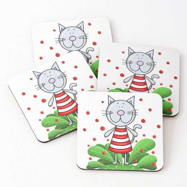 Item preview, Cat and red bubbles designed and sold by KateCrafts.