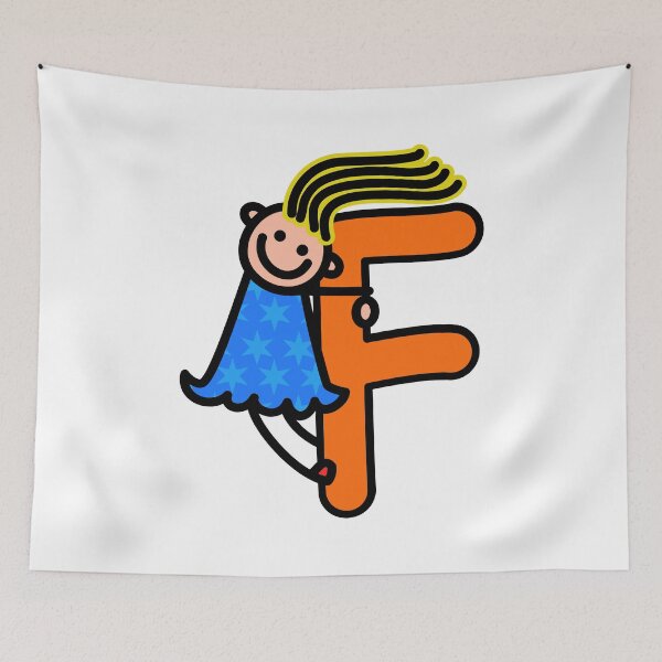 Item preview, Letter F for girls alphabet Kids Colorful Cartoon Character designed and sold by funwithletters.