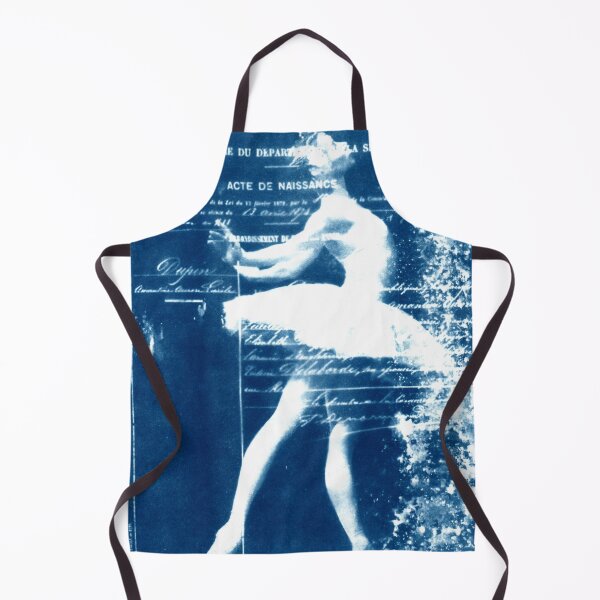Item preview, Ballerina 3 blue ballerina vintage style Cyanotype collage designed and sold by KasparekFineArt.