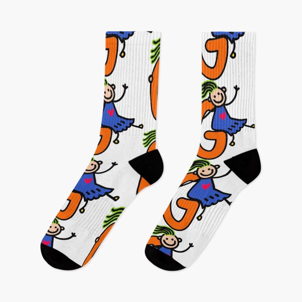 Item preview, Letter G for girls alphabet Kids Colorful Cartoon Character designed and sold by funwithletters.