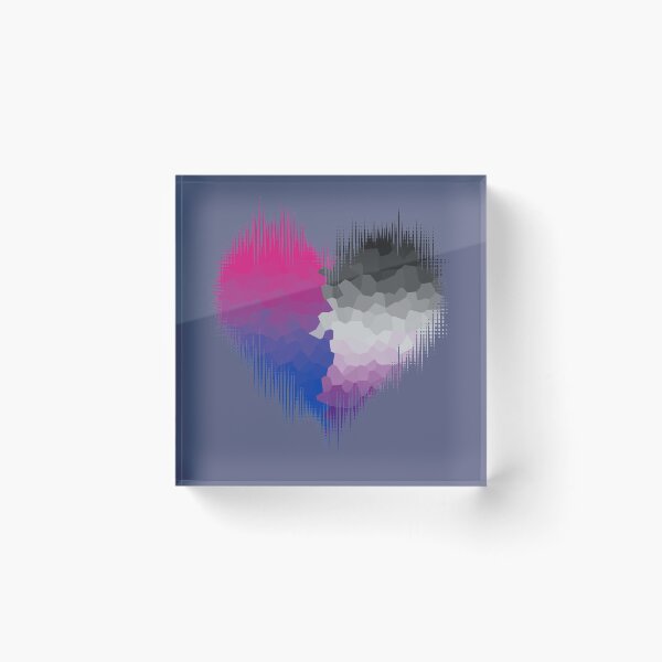 Item preview, Asexual Biromantic Glitch Heart designed and sold by Kiloueka.