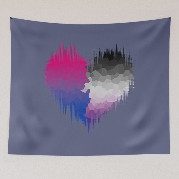 Item preview, Asexual Biromantic Glitch Heart designed and sold by Kiloueka.