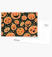Fun Halloween pumpkins pattern Postcards