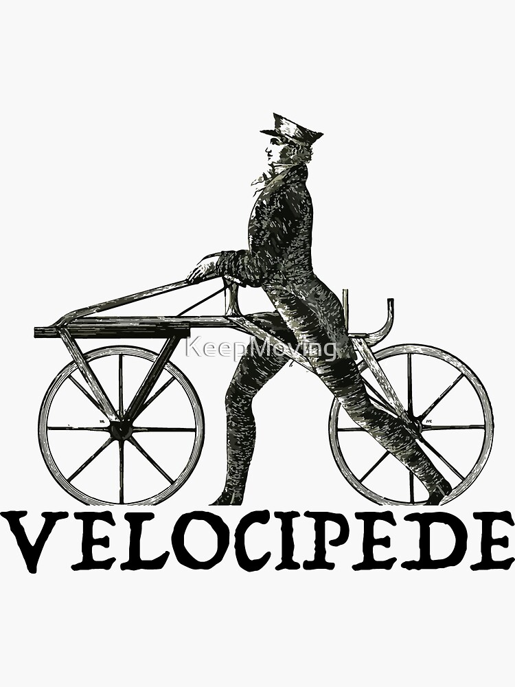 Velocipede Baron Karl Von Drais La Humilde Bicicleta Laufmaschine Pegatina