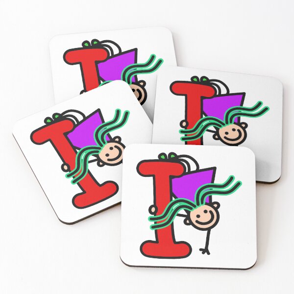 Item preview, Letter I for girls alphabet Kids Colorful Cartoon Character designed and sold by funwithletters.