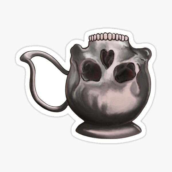 Teacup Skull Sticker
