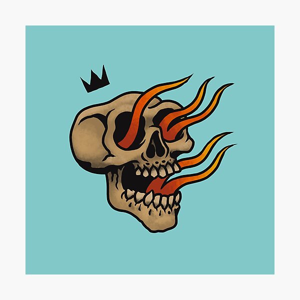 Item preview, Flaming skull designed and sold by dominickerley.