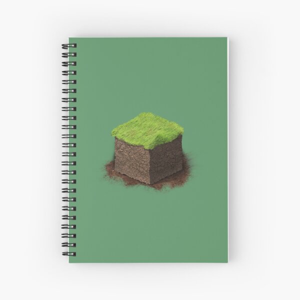 minecraft grass spiral notebooks redbubble