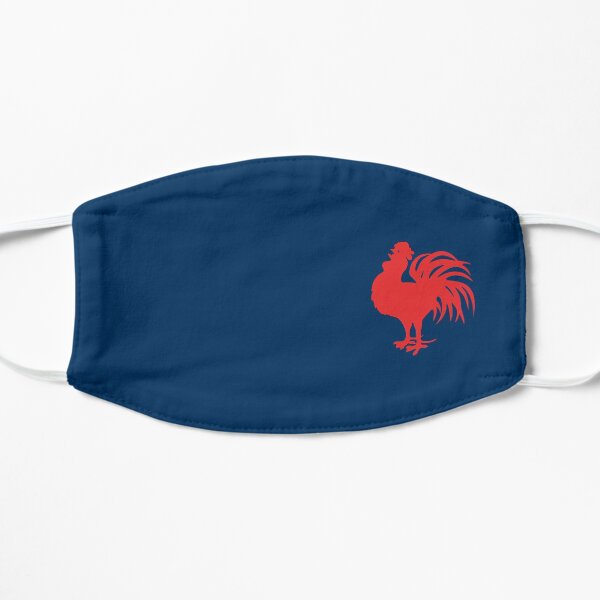 Sydney Roosters Face Mask - One Little Red Rooster on Blue Flat Mask