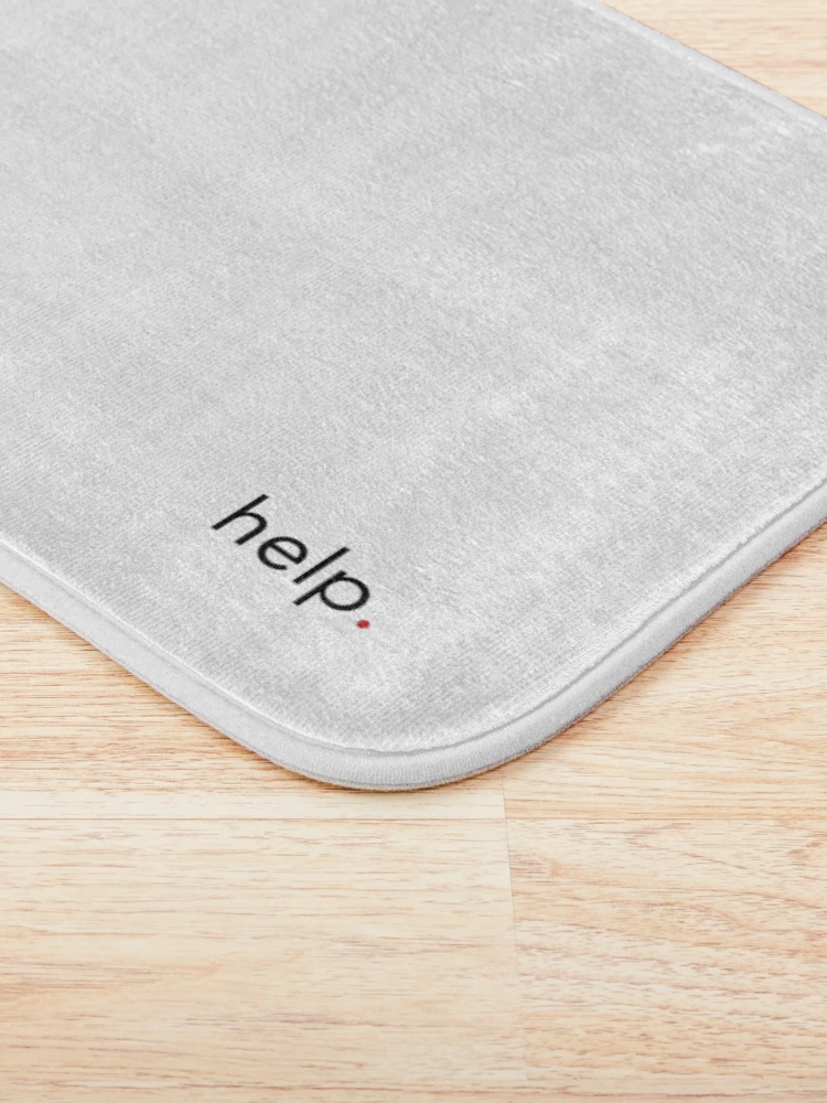 Thumbnail 3 of 6, Bath Mat, help! designed and sold by AgdedeDesign.