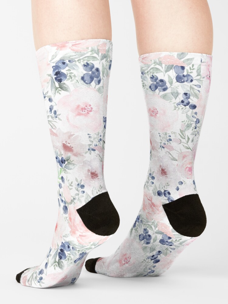 Alternate view of Blueberries and Roses Socks