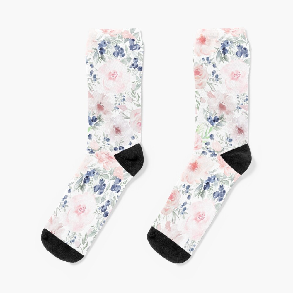 Blueberries and Roses Socks