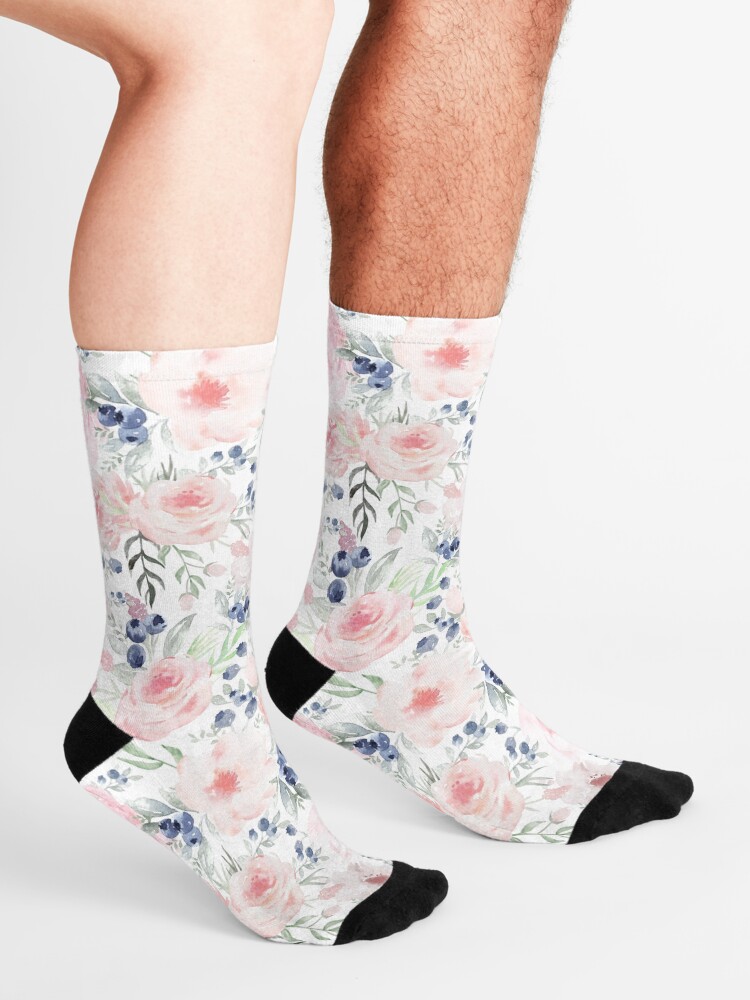 Alternate view of Blueberries and Roses Socks