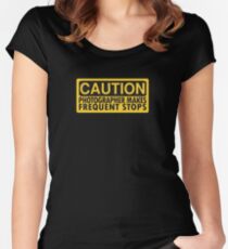 Caution, photographer on duty Women's Fitted Scoop T-Shirt