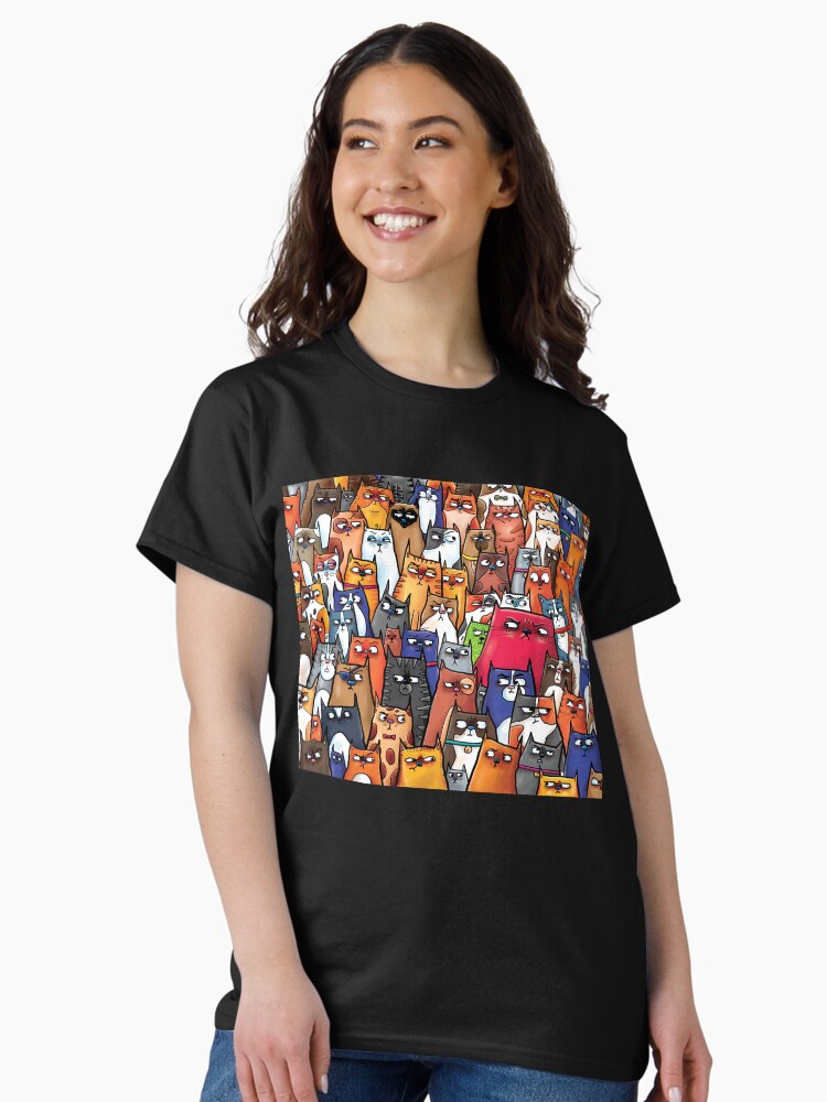 Thumbnail 1 of 7, Classic T-Shirt, Suspicious Kitties designed and sold by Grasdal.