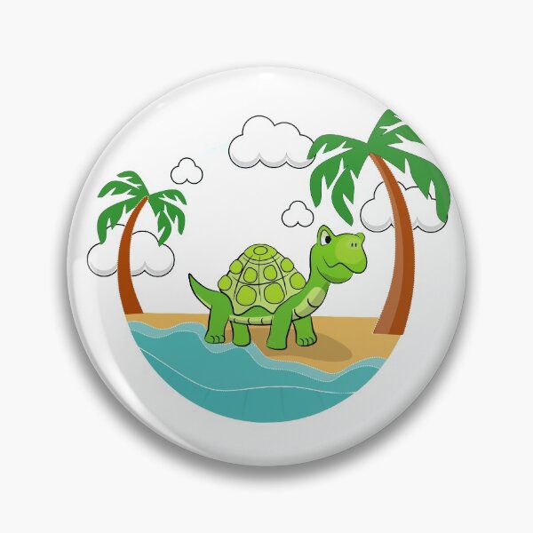 Item preview, Happy Tortoise / Turtle on Tropical Desert Island watching waves in the ocean designed and sold by MangojellyLabs.