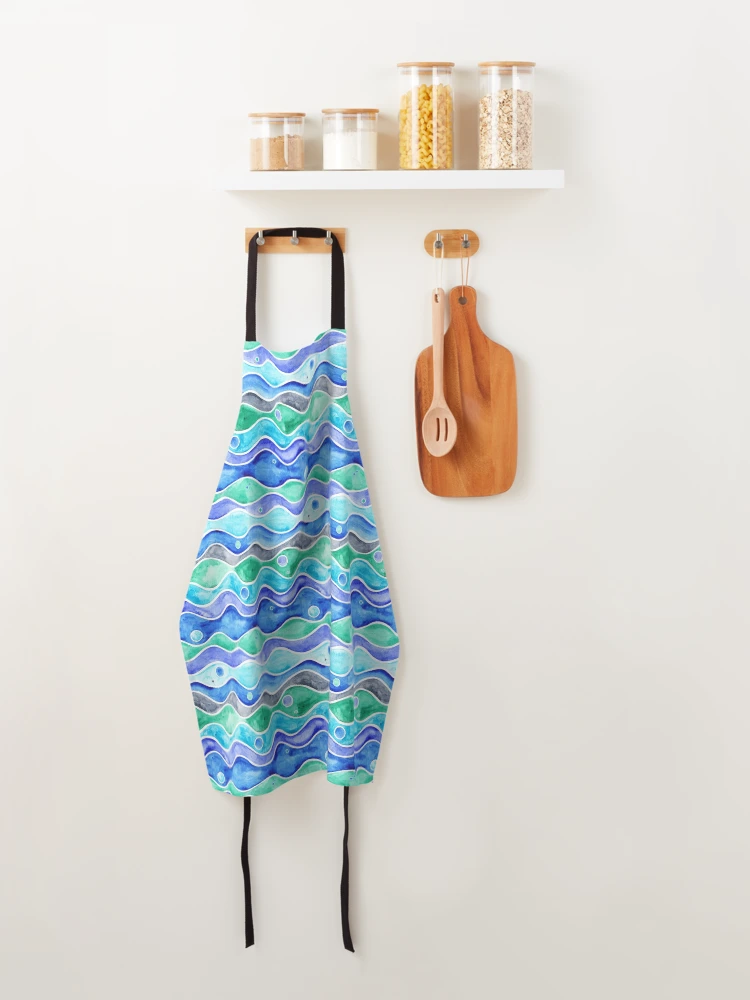 Thumbnail 4 of 6, Apron, Ocean Pattern designed and sold by Timone.