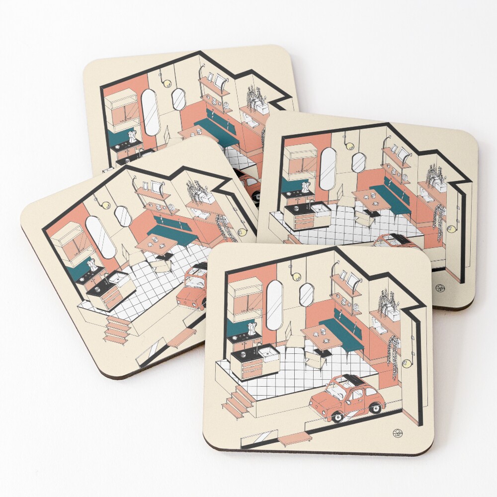Aperçu de l'œuvre Dessous de verre (lot de 4) créée et vendue par LoicBrDesign.
