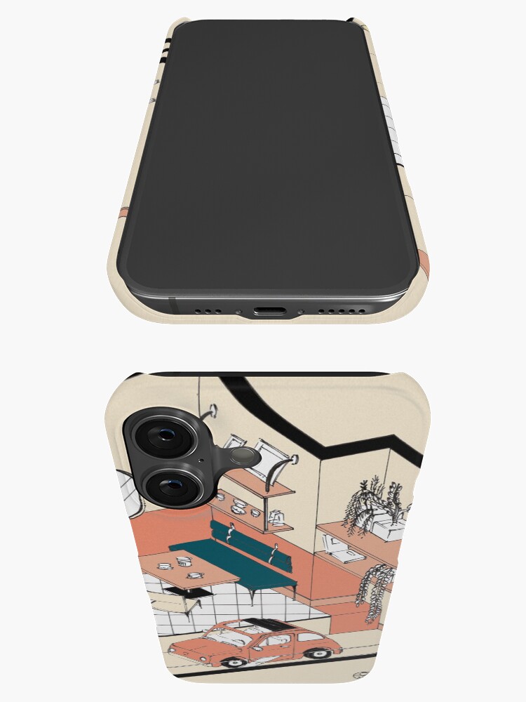 Aperçu 3 sur 4. Coque iPhone avec l'œuvre Fiat 500 at home créée et vendue par LoicBrDesign.