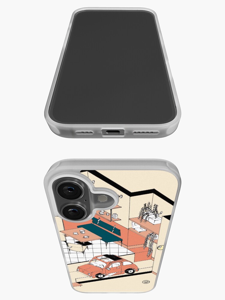 Aperçu 3 sur 5. Coque iPhone avec l'œuvre Fiat 500 at home créée et vendue par LoicBrDesign.