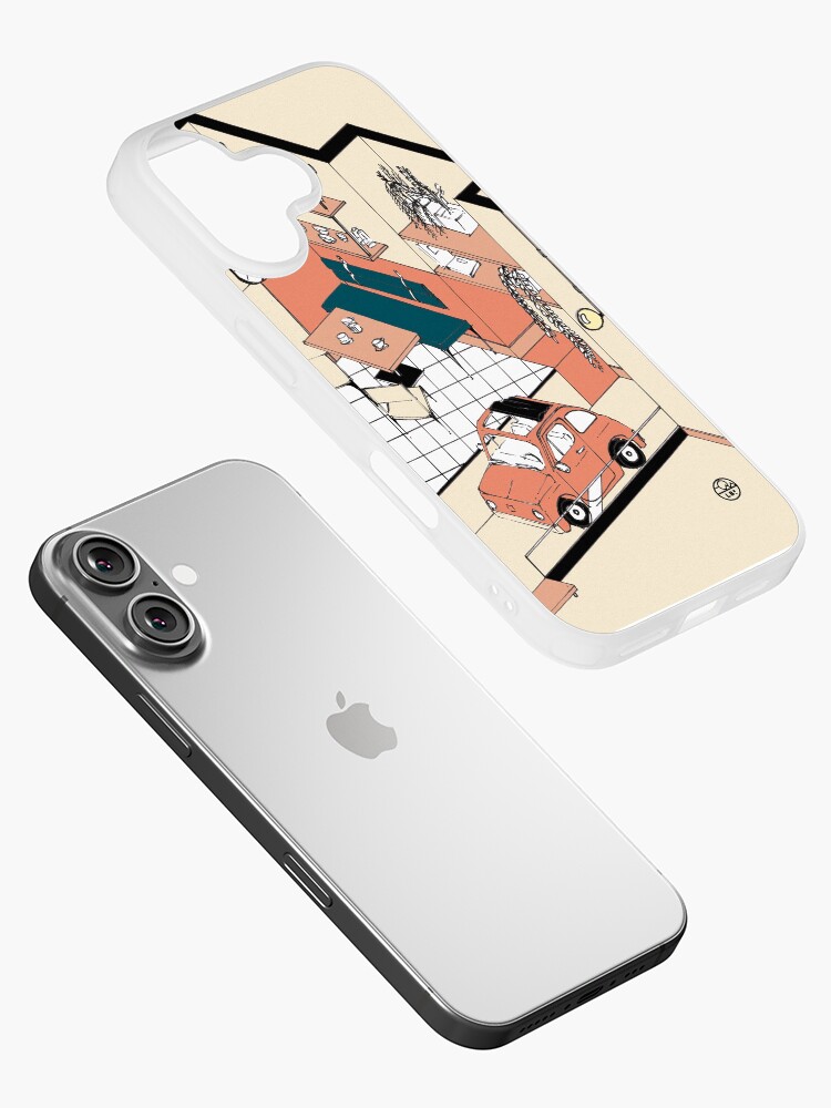 Aperçu 2 sur 5. Coque iPhone avec l'œuvre Fiat 500 at home créée et vendue par LoicBrDesign.