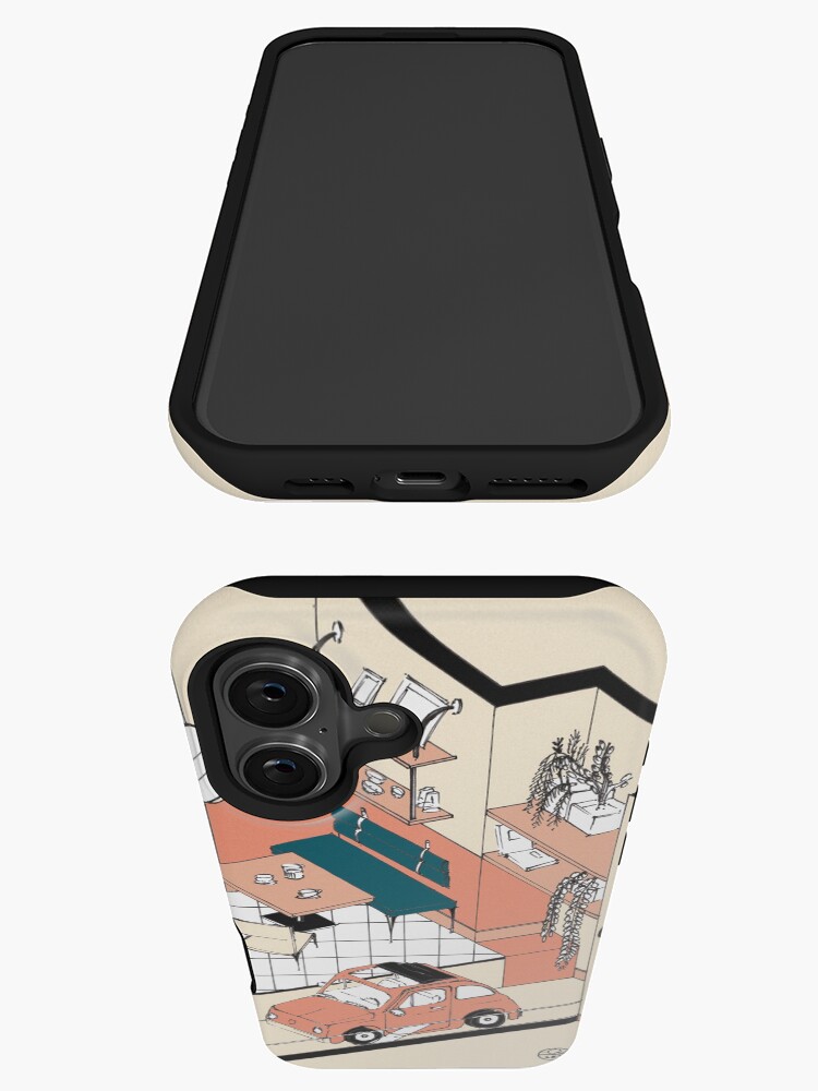 Aperçu 3 sur 4. Coque iPhone avec l'œuvre Fiat 500 at home créée et vendue par LoicBrDesign.
