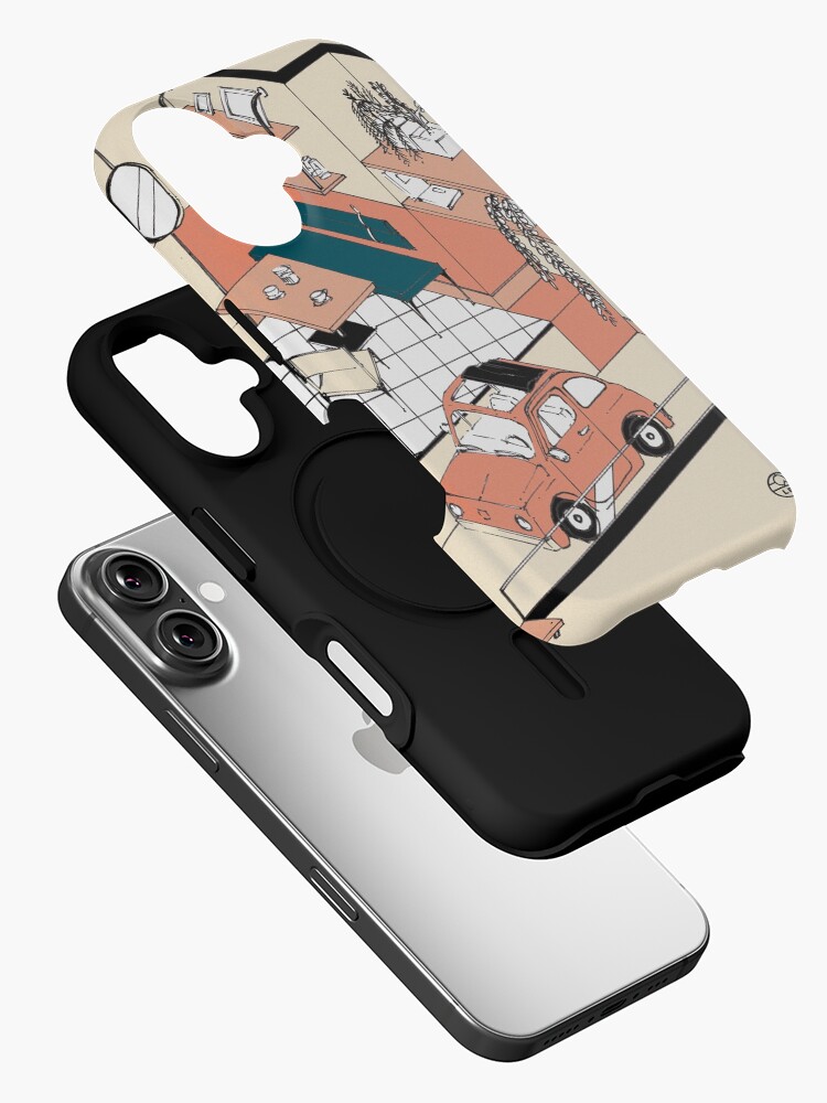 Aperçu 2 sur 4. Coque iPhone avec l'œuvre Fiat 500 at home créée et vendue par LoicBrDesign.