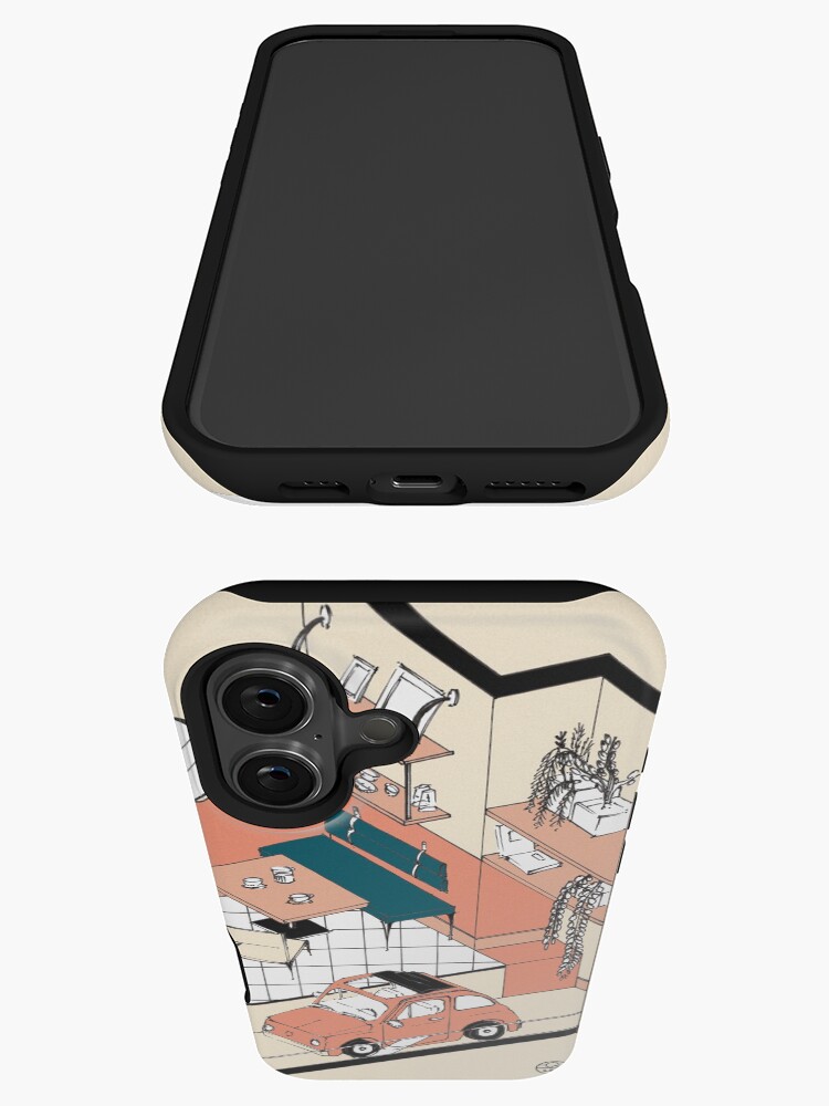 Aperçu 3 sur 4. Coque iPhone avec l'œuvre Fiat 500 at home créée et vendue par LoicBrDesign.