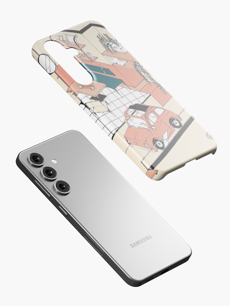Aperçu 2 sur 4. Coque Samsung Galaxy avec l'œuvre Fiat 500 at home créée et vendue par LoicBrDesign.
