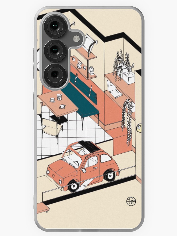 Aperçu 1 sur 4. Coque Samsung Galaxy avec l'œuvre Fiat 500 at home créée et vendue par LoicBrDesign.