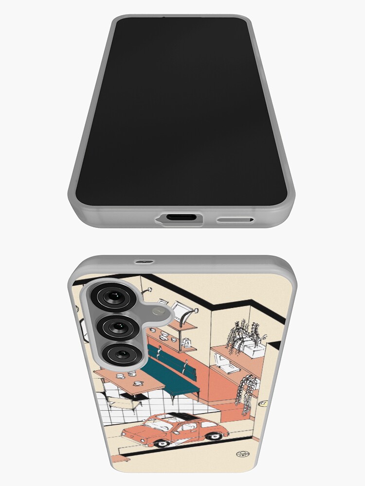 Aperçu 3 sur 4. Coque Samsung Galaxy avec l'œuvre Fiat 500 at home créée et vendue par LoicBrDesign.