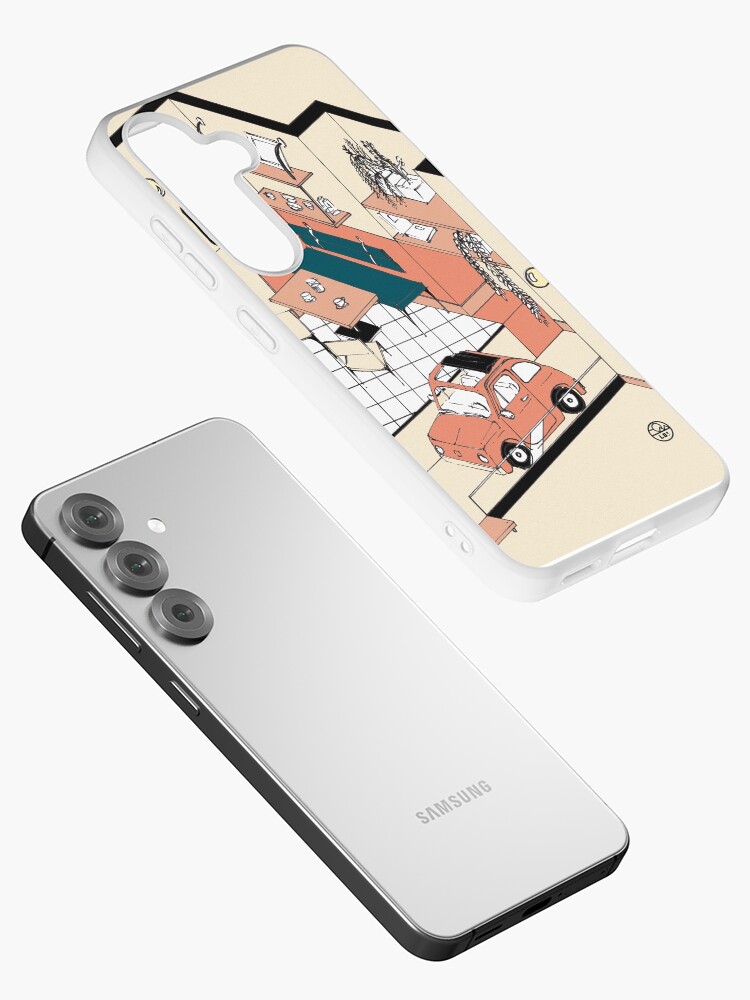 Aperçu 2 sur 4. Coque Samsung Galaxy avec l'œuvre Fiat 500 at home créée et vendue par LoicBrDesign.