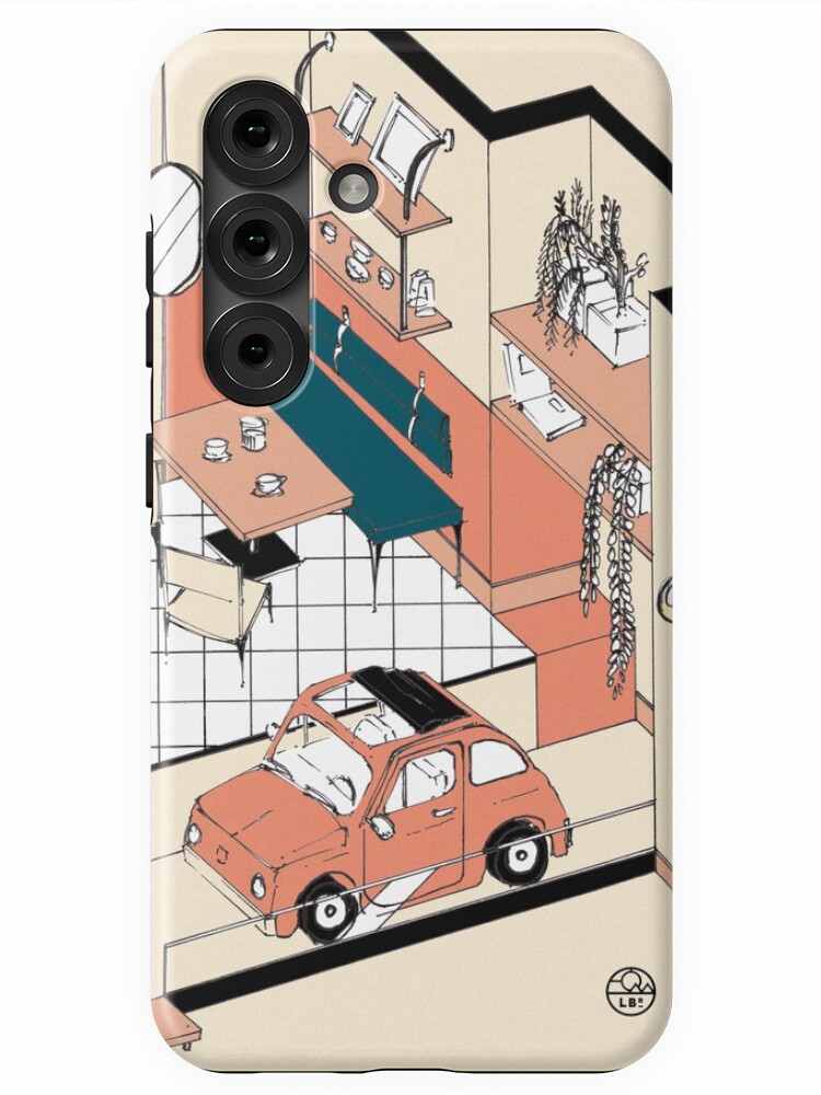 Aperçu 1 sur 4. Coque Samsung Galaxy avec l'œuvre Fiat 500 at home créée et vendue par LoicBrDesign.