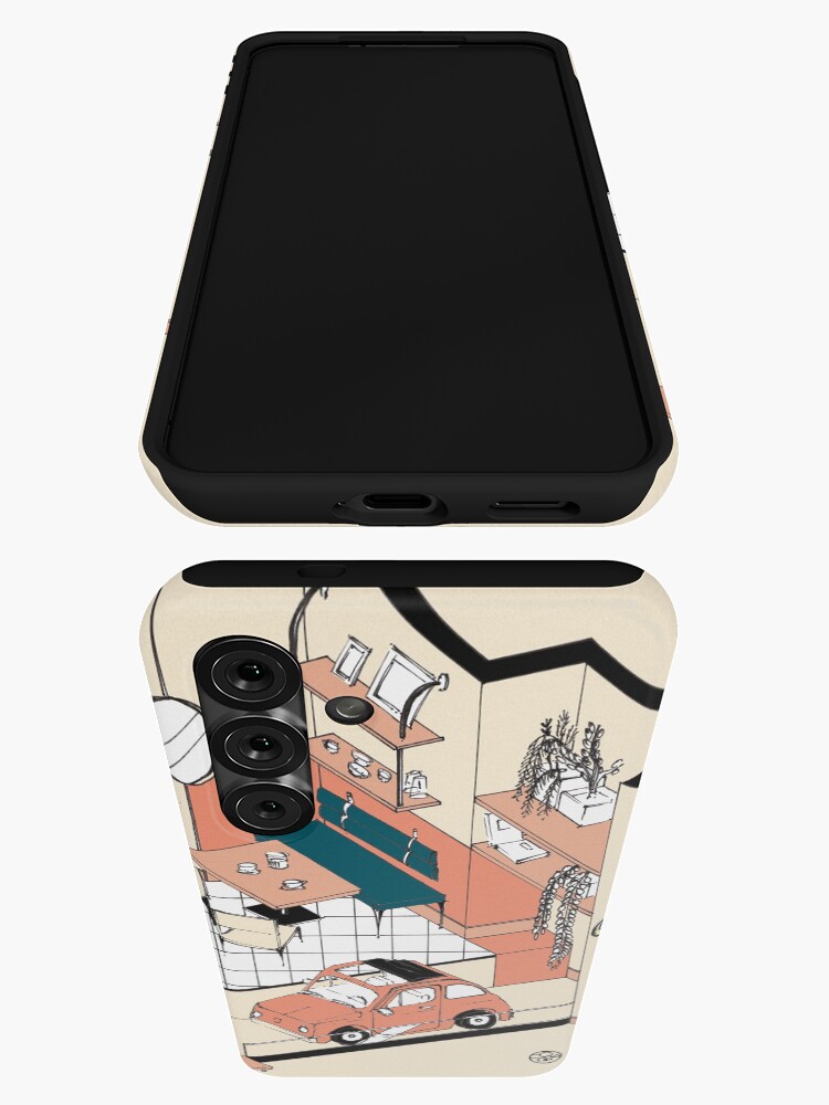 Aperçu 3 sur 4. Coque Samsung Galaxy avec l'œuvre Fiat 500 at home créée et vendue par LoicBrDesign.