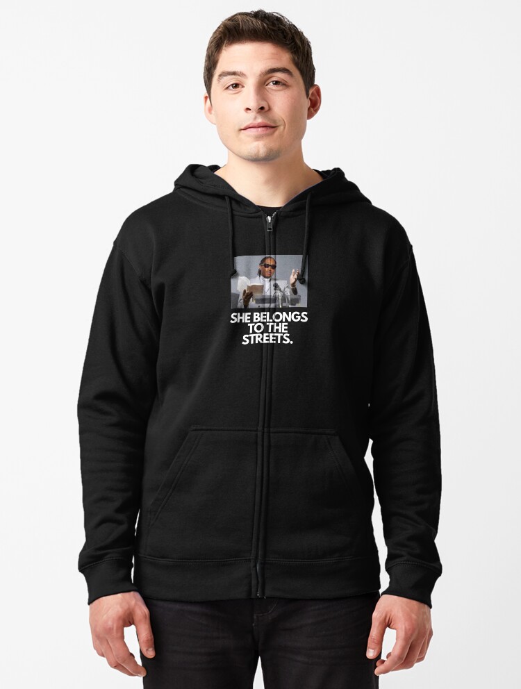 SHE BELONGS TO THE STREETS Zipped Hoodie