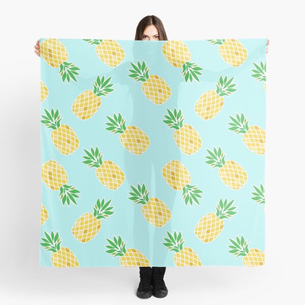 Pineapple Art with yellow and blue for Foodie Scarf