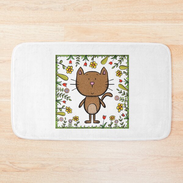 Item preview, Cat and flowers designed and sold by KateCrafts.