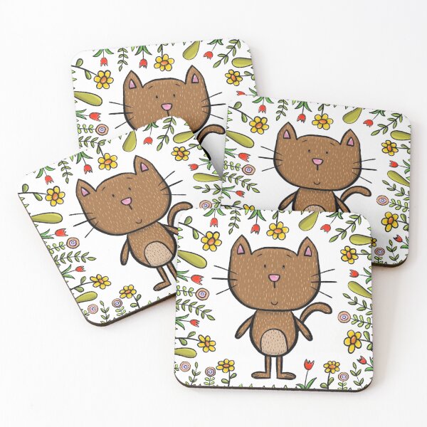 Item preview, Cat and flowers designed and sold by KateCrafts.