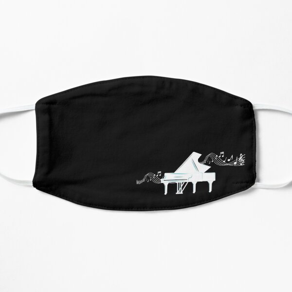 Piano avec des notes de musique. Pianiste. Mélomane Masque sans plis